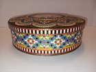 Vintage 1960s Daher Round Ornate Tin Embossed Made In England 8 d X 3 h