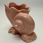 Pink Ceramic Conch Shell Planter Japan Coastal 1950s Vintage Vase