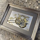 Vintage Chokin Engraving Japanese Framed Wall Art Asian Home Decor Lithograph