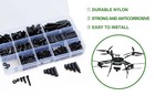 320pcs M2 Nylon Hex Spacer Standoff Kit Male Female Screw Nut Threaded Pillar He