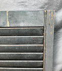 Small Pair 15x22 Antique Gray House Window Wood Louvered Shutters Vtg  1852-25b