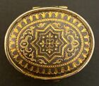 Beautiful Antique Pill Box  Decorative Lid 40 X 32 Mm