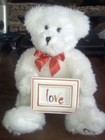 Macy s White Teddy Bear 9 1 2  Tall   Holding 3  X 2  Photo Frame In White   Red