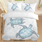 Aqua Teal Sea Bedding Set - 3 Piece Full Size Duvet Cover With Pillowcases  Ocea
