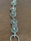 Vintage 925 Sterling Silver Mexico Toggle Bracelet Unique Swirl Link Design