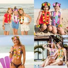 Jollylife 60pcs Hawaiian Luau Leis Necklaces Bracelets Headbands  multi  
