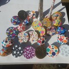 Large Lot Vintage U s  Metal Toy Mfg Co Tin Litho Noisemaker Clown Party Supply