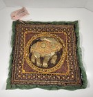 Vintage Embossed Embroidery Elephant Art Textile 14 X 15 