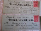 6 Antique 1899 Cancelled Checks With Stamp - Second National Bank  Bangor  Me