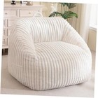 Giant Bean Bag Chair For Adults And Kids  Large Comfy Cozy Standard Beige