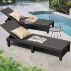 Modern Adjustable Waterproof Chaise Lounge Set Of 2 Outdoor Relaxation New