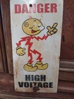 Vintage Reddy Kilowatt Porcelain Electricity Power Company Sign General Electric
