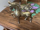 Vintage Solid Brass Unicorn Statue Figurine  5    Tall X 7 1 2    Wide