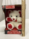 Vintage Dan Dee Musical Light-up Rose White Plush Stuffed Bear Original Box