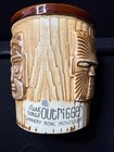 Vintage Mark Thomas Outrigger 3 Faced Brown Tiki Mug Cup Cannery Row Monterey