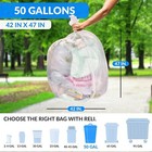 Premium 50 Gallon Trash Bags   200 Count   Made In Usa   Heavy Duty   Bulk