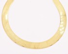 14mm Bold Herringbone Chain Necklace 14k Yellow Gold Plated Sterling Silver 925