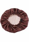 Satin Silk Bonnet For Curly Hair  Adjustable Elastic Reversible Hat Sleeping Cap