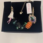 Bnwt Betsey Johnson Halloween Necklace   Bracelet  Ghost Girl Spider Pumpkin Cat