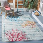 Safavieh Washable Rug Outdoor Barbados Collection - 33 X 53 Teal White