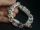 Chinese Tibet Silver Carving Skull Statue Bracelet Decoration Gift Collection