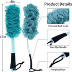 2 Pack Back Scrubber Shower Long Handle Scrub Brush Exfoliating Loofah Sponge