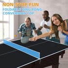 Green Ping Pong Conversion Top  Foldable Portable Indoor Table Tennis
