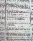 18th Century Masonic Pres  George Washington Masons Paul Revere 1797 Newspaper