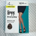 Leggs Womens Everyday Pantyhose Size Q Nude Sheer Toe Lot Of 2 Boxes 8 Pairs