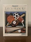 Nos Sealed Vtg Latch Hook Kit Wonderart Caron Sports Theme Rug Wall Hanging 4268