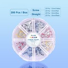 200pcs Dental Quartz Fiber Post Kit 8 Sizes Straight   Screw Threaded Posts Endo