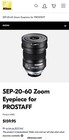 Nikon Sep-20-60 Zoom Eyepiece For Prostaff Angeld Or Straight Fieldscopes
