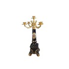 Vintage Cobalt Blue Porcelain 5-arm Candelabra Gold Gilt Romantic Scene 18 Inch