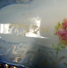 Antw Ipf Germany 12  Porcelain Scalloped Gold Trim Blue Ombre Celery Dish Roses