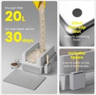 Stainless Steel Cat Litter Box - Enclosed Xl Metal Kitty Litter Box With Lid