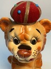 Vintage 1950 s Davar Ceramic Lion Pin Cushion Tape Holder Sewing Caddy
