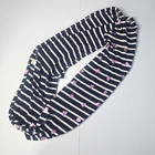Gymboree Girls Infinity Scarf O s Navy Striped Glitter Purple Hearts Soft Cloth