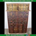 Antique Industrial Typeset Printer Cabinet Drawer - Id3241