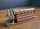 Vintage Sheryl Koch 4  Kaleidoscope Brass W  4 Color Wheels   Wood Stand 1992 