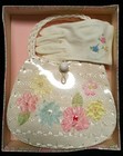 Vintage 1969 Children   s Embroidered Glove And Bag  purse  Set     In Box