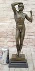 18 tall Nude Male Man By Rodin Bronze Sculpture Marble Base Figurine Figure Sale