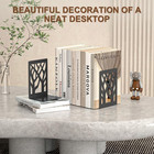 Bookends 4 Pieces  Modern Metal Bookends For Shelves  Black Tree Book Ends For B