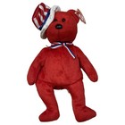 Ty Beanie Baby - Sam The Bear  red Version   9 Inch  - Mwmts Stuffed Animal Toy
