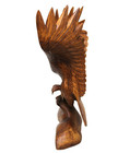 21  Tall Hand Carved Mahogany Wood American Eagle Sculpture Indian Cowboy Horse