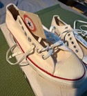 Vintage 1970s Converse Usa Chuck Taylor  9165 Unbleached White  Lo-t0ps 9m Nib