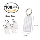 Lucky Line Key Tag Flap And Split Ring Clear 100 Per Display 6050010