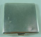 Fabulous Vintage Guilloche Enamel And Hallmarked Silver Powder Compact  19464