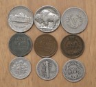 Coin Collection With Three Silver Dimes  And 100  Year Old Coins
