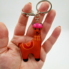 Mini Llama Keychain Alpaca Bag Charm Keyring Handmade Leather Whimsy Accessory