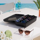 Travel Sunglasses Organizer        Hard Shell    Sunglass Case Adjustable Slots 